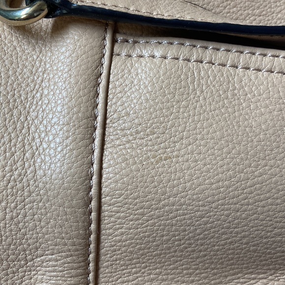 NWOT Calvin Klein Saffiano Tote Leather Beige‎ Handbag - Picture 8 of 14